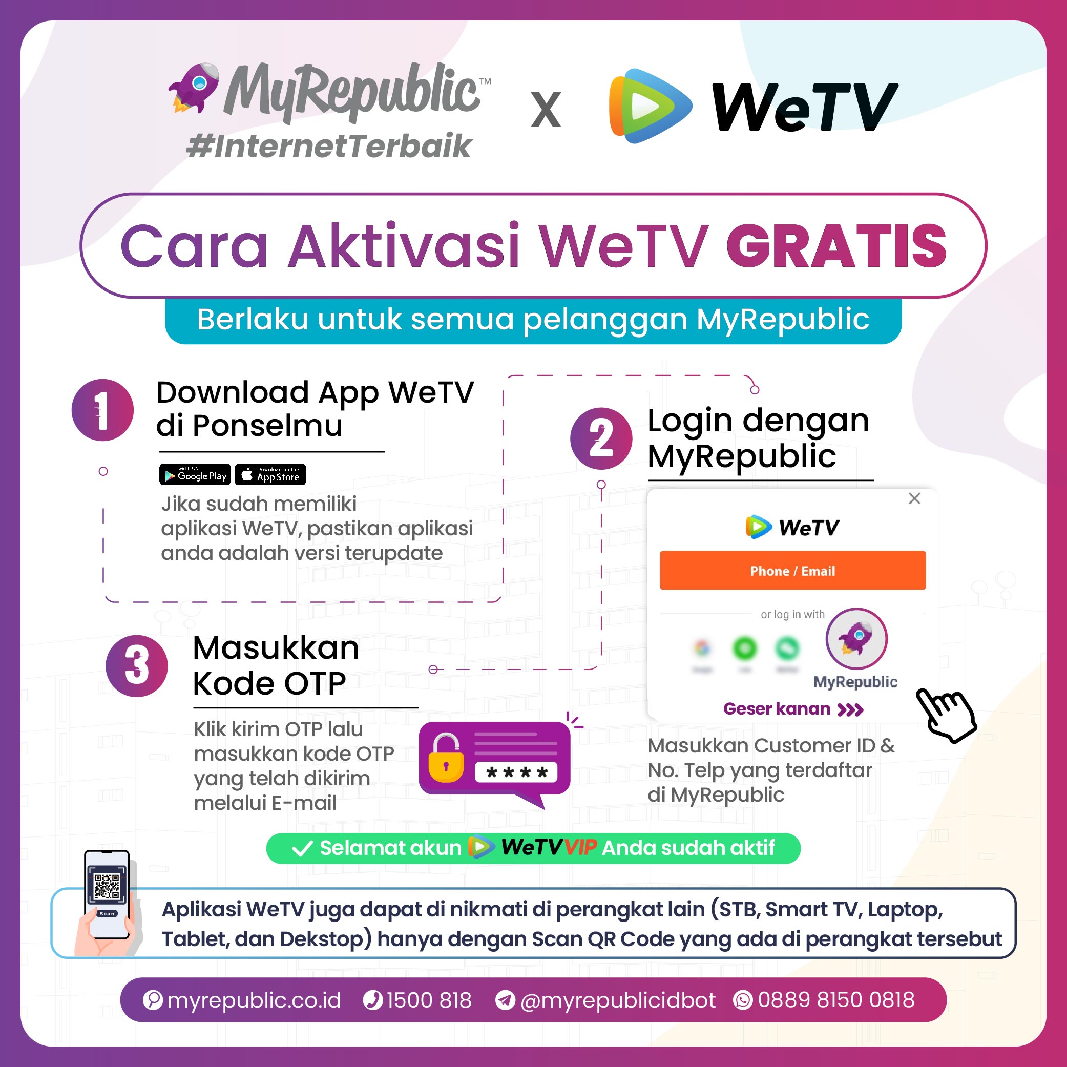 Nikmati WeTV VIP GRATIS untuk pelanggan setia dan pelanggan baru MyRepublic.
